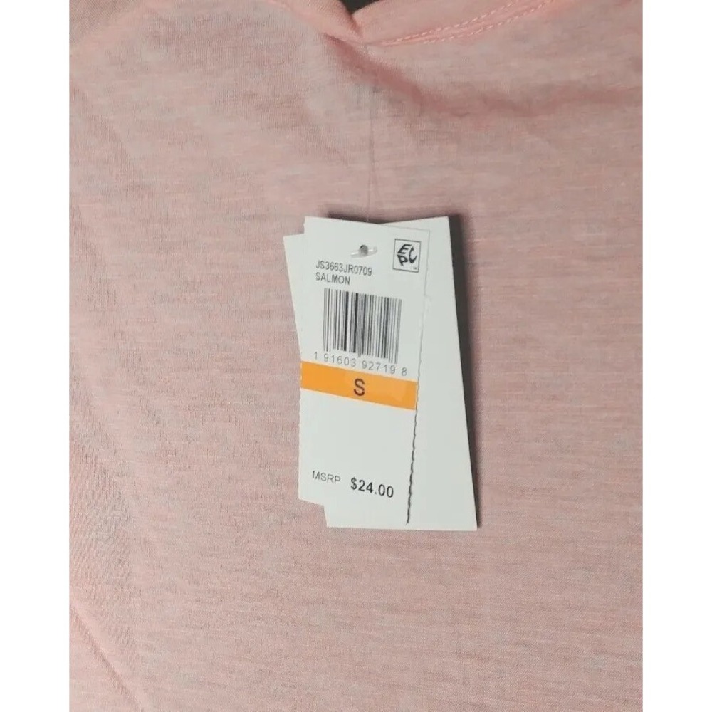 JUNIORS SIZE SMALL NWT'S LOVE‎ TRIBE PINK SALMON LONG TUNIC GRAPHIC TSHIRT - Picture 4 of 5